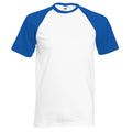 White-Royal Blue - Front - Fruit Of The Loom Mens Short Sleeve Baseball T-Shirt