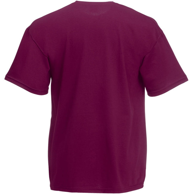 Burgundy - Back - Fruit Of The Loom Mens Valueweight Short Sleeve T-Shirt