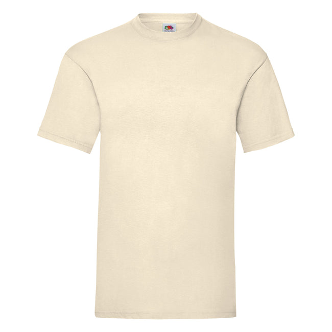Natural - Front - Fruit Of The Loom Mens Valueweight Short Sleeve T-Shirt