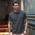 Dark Grey - Back - Tee Jays Mens Heavy Pique Short Sleeve Polo Shirt
