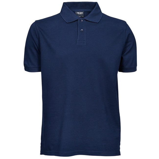 Navy Blue - Front - Tee Jays Mens Heavy Pique Short Sleeve Polo Shirt