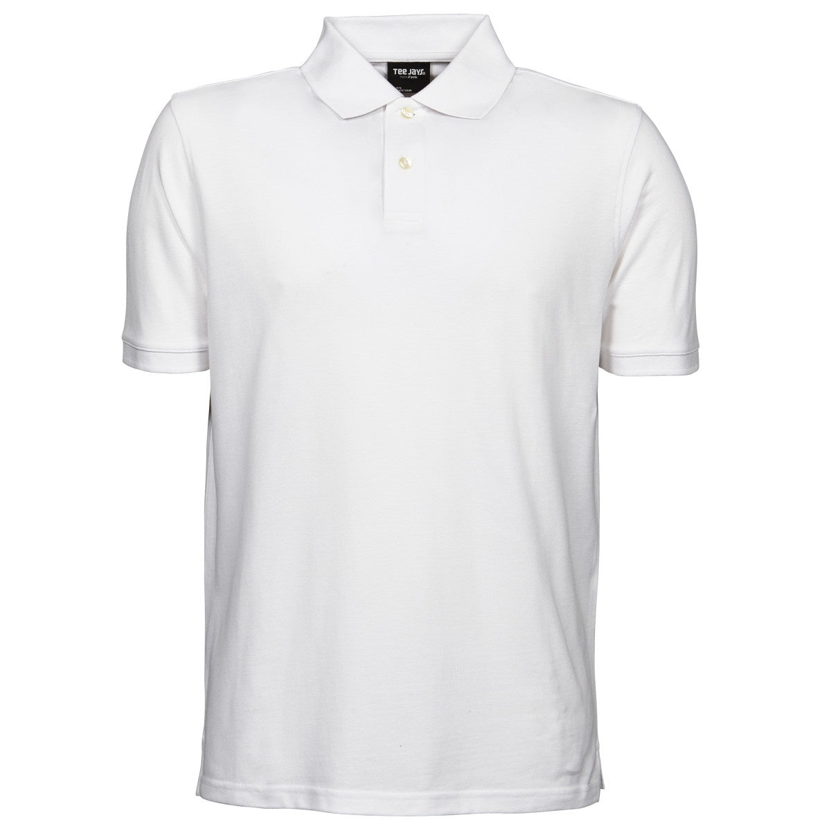 White - Front - Tee Jays Mens Heavy Pique Short Sleeve Polo Shirt