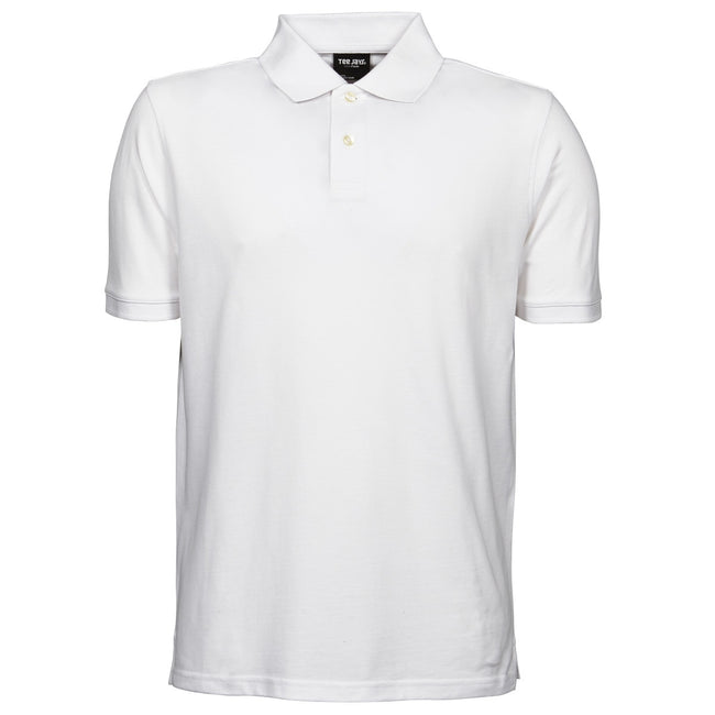 White - Front - Tee Jays Mens Heavy Pique Short Sleeve Polo Shirt