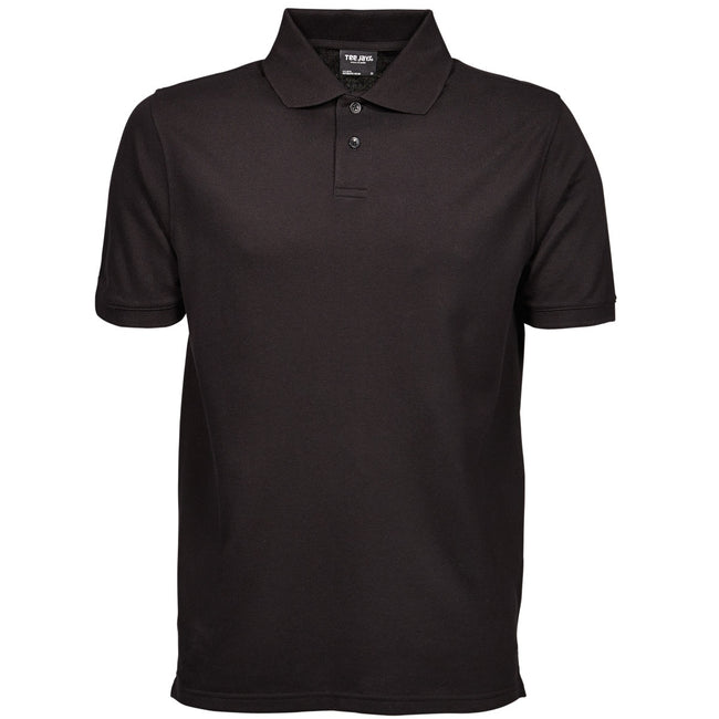 Black - Front - Tee Jays Mens Heavy Pique Short Sleeve Polo Shirt