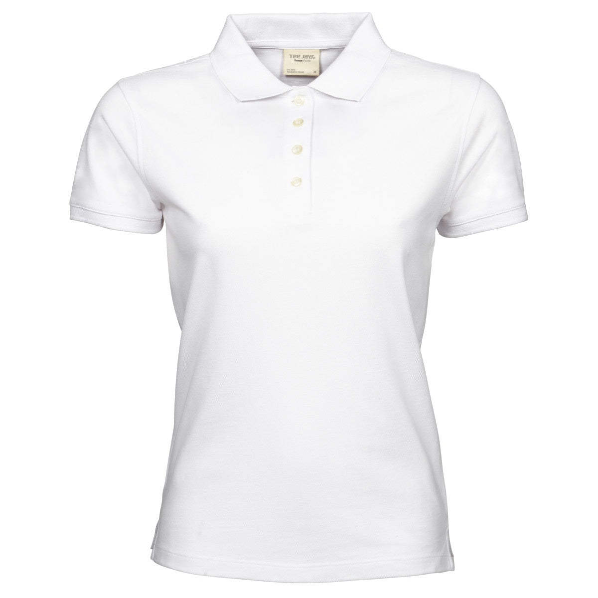 White - Front - Tee Jays Womens-Ladies Heavy Short Sleeve Polo Shirt
