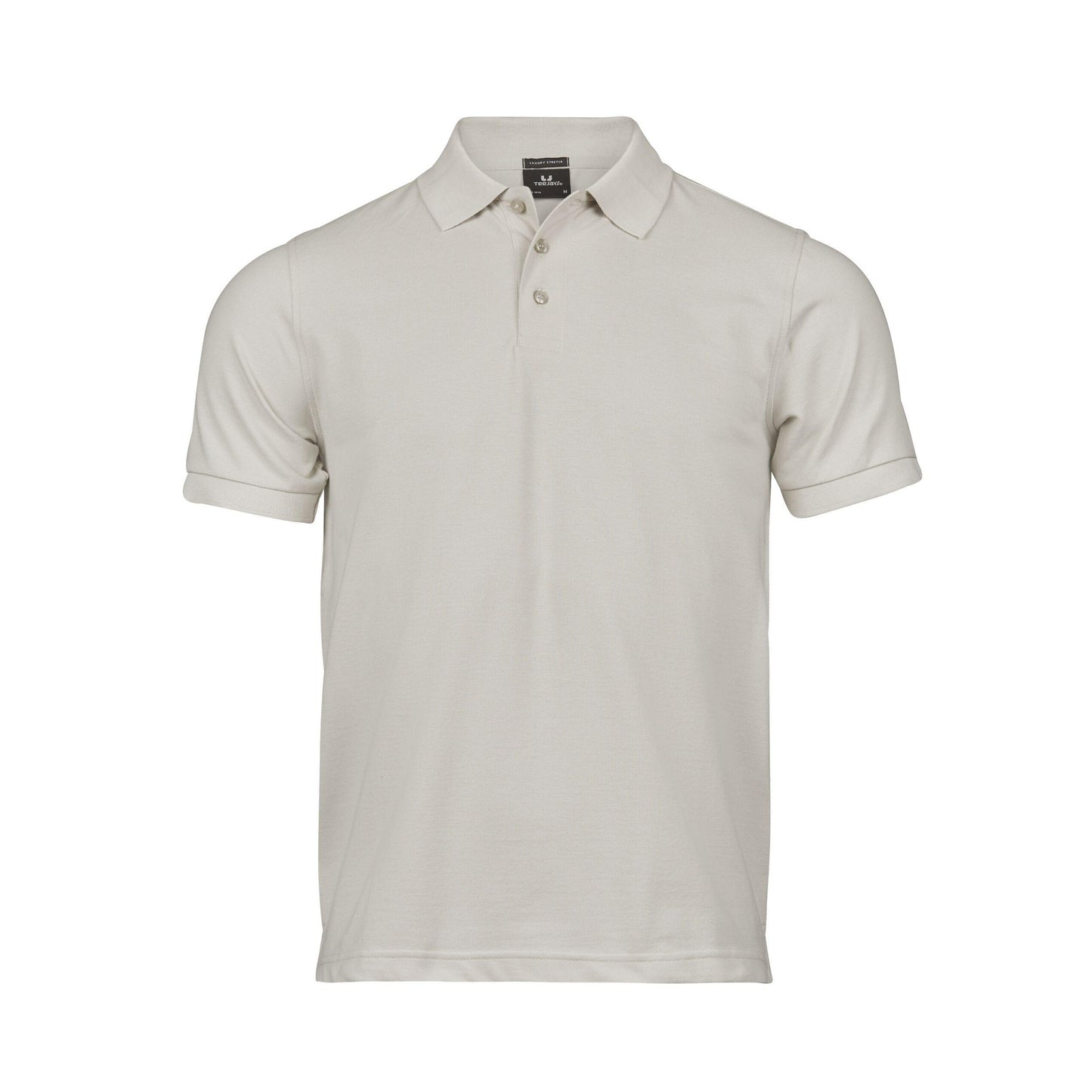 Cement - Front - Tee Jays Mens Luxury Stretch Short Sleeve Polo Shirt