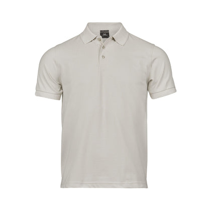 Cement - Front - Tee Jays Mens Luxury Stretch Short Sleeve Polo Shirt