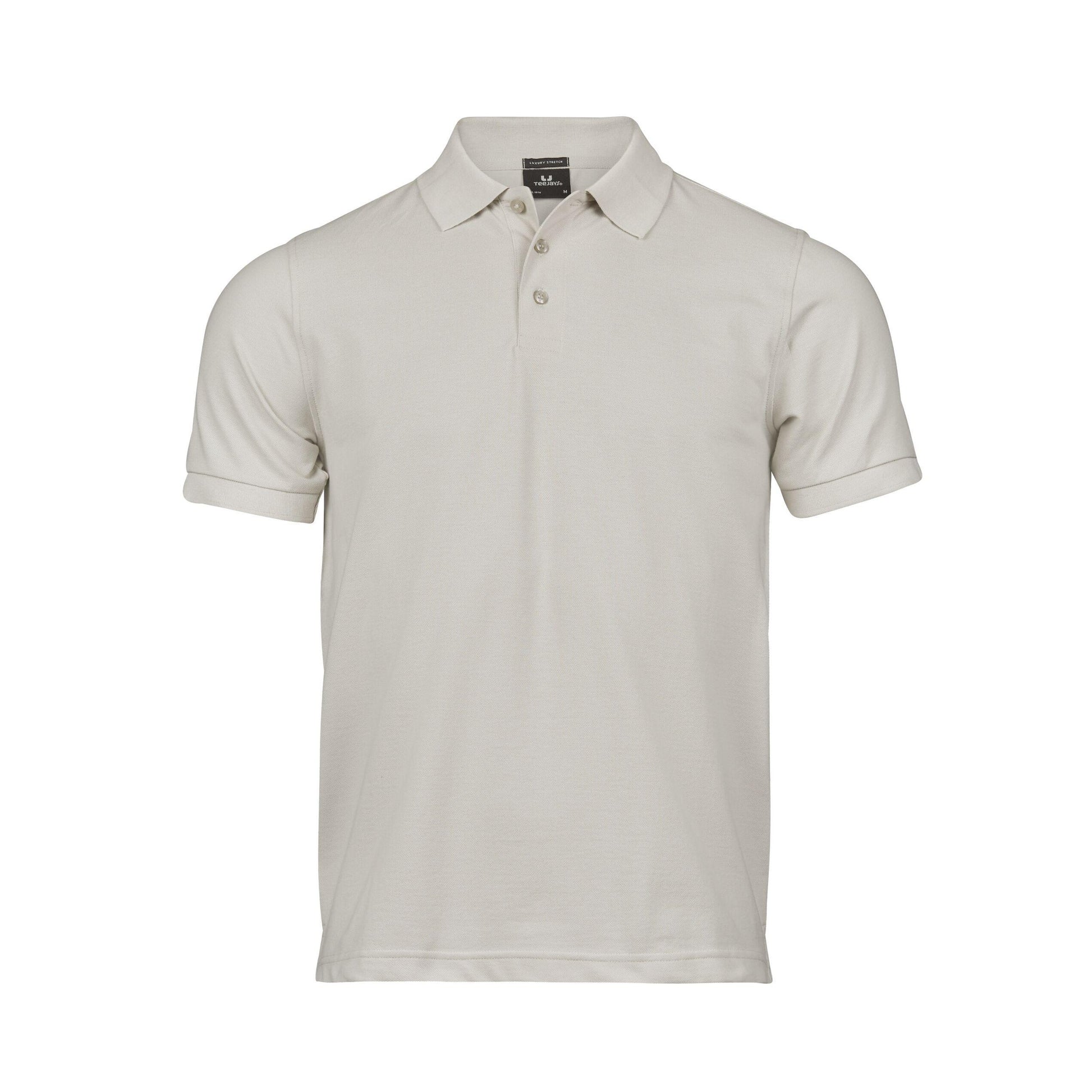 Cement - Pack Shot - Tee Jays Mens Luxury Stretch Short Sleeve Polo Shirt