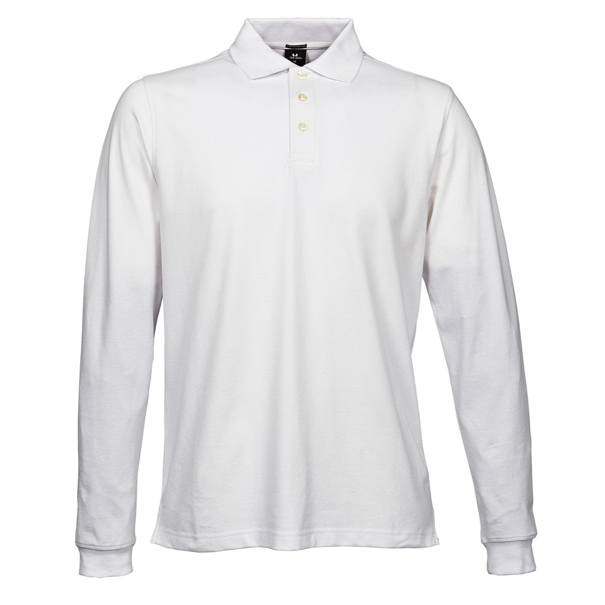 White - Front - Tee Jays Mens Luxury Stretch Long Sleeve Polo Shirt
