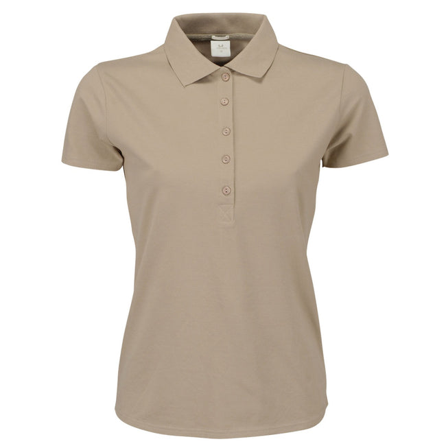 Kit - Front - Tee Jays Womens-Ladies Luxury Stretch Short Sleeve Polo Shirt