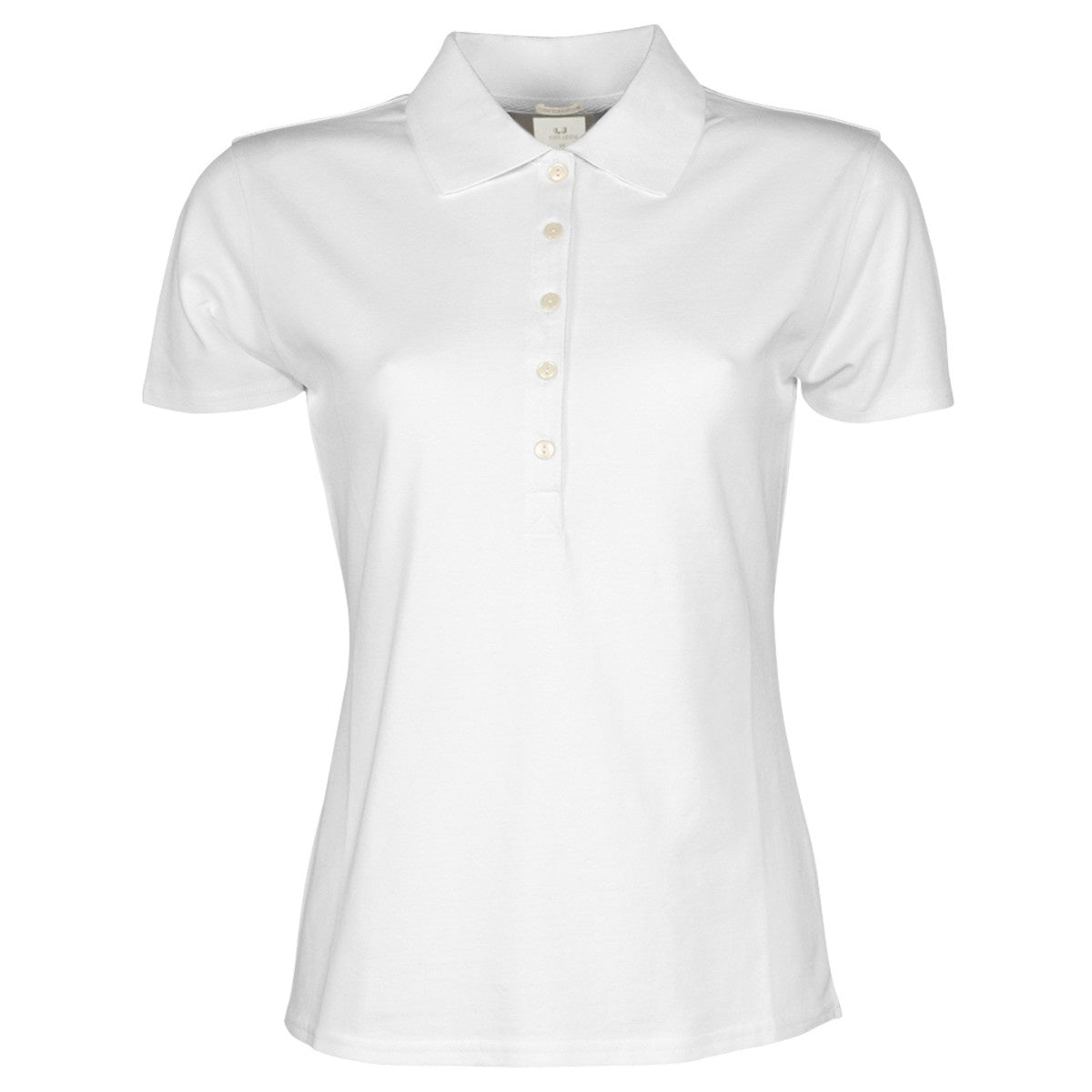 White - Front - Tee Jays Womens-Ladies Luxury Stretch Short Sleeve Polo Shirt