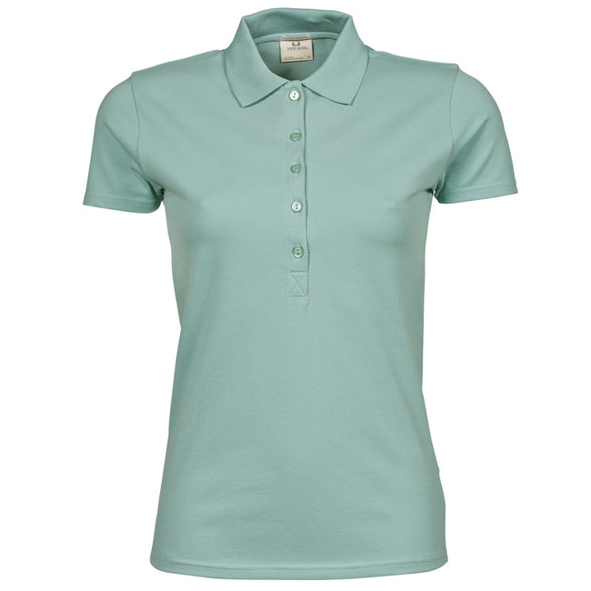 Dusty Green - Front - Tee Jays Womens-Ladies Luxury Stretch Short Sleeve Polo Shirt
