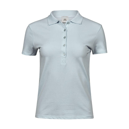 Ice Blue - Front - Tee Jays Womens-Ladies Luxury Stretch Short Sleeve Polo Shirt
