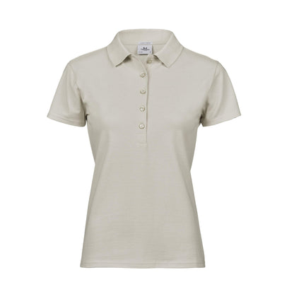 Cement - Front - Tee Jays Womens-Ladies Luxury Stretch Short Sleeve Polo Shirt