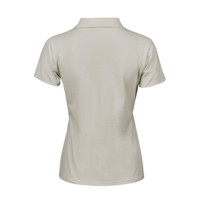 Cement - Back - Tee Jays Womens-Ladies Luxury Stretch Short Sleeve Polo Shirt