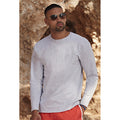 Heather Grey - Side - Fruit Of The Loom Mens Valueweight Crew Neck Long Sleeve T-Shirt