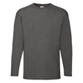 Light Graphite - Front - Fruit Of The Loom Mens Valueweight Crew Neck Long Sleeve T-Shirt