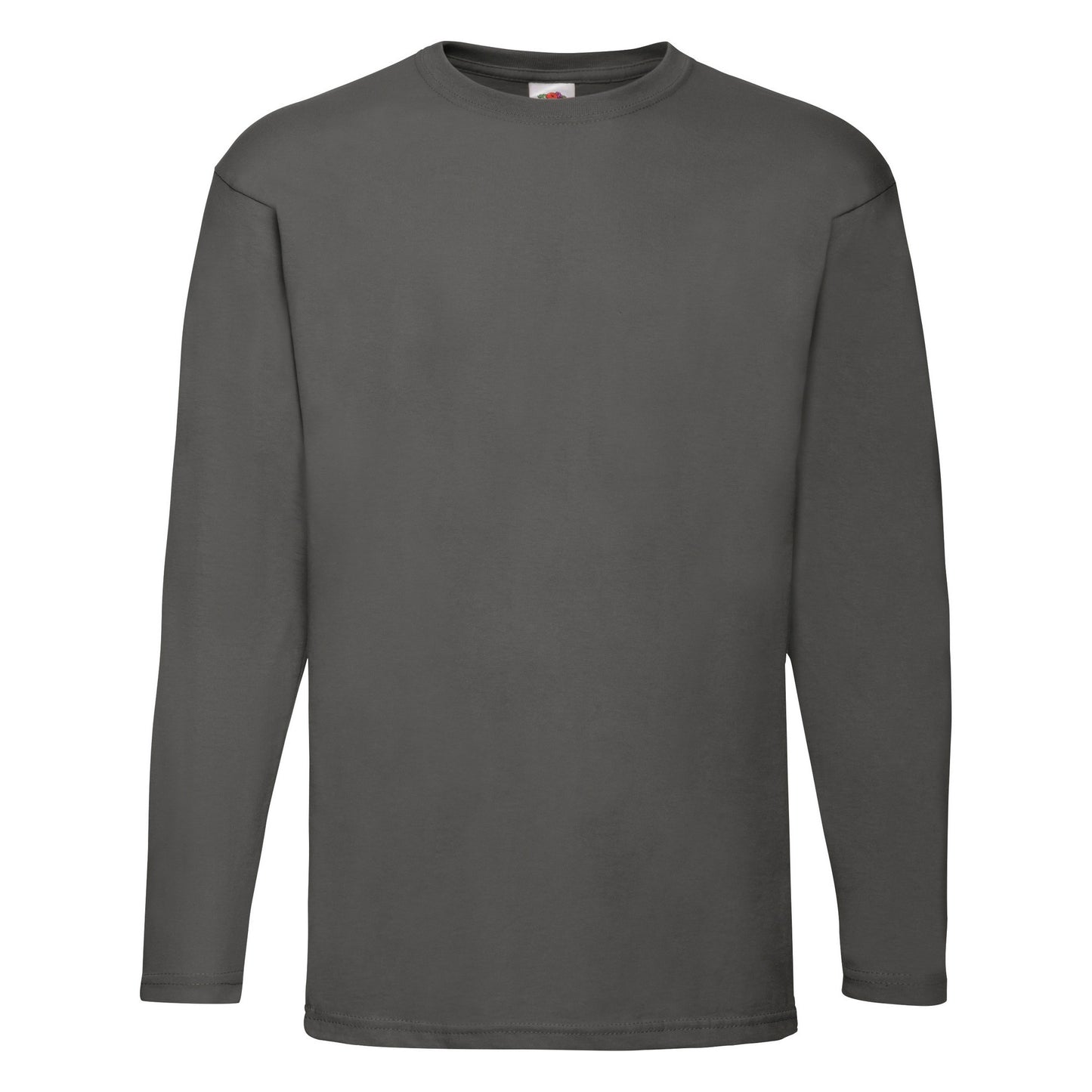 Light Graphite - Front - Fruit Of The Loom Mens Valueweight Crew Neck Long Sleeve T-Shirt