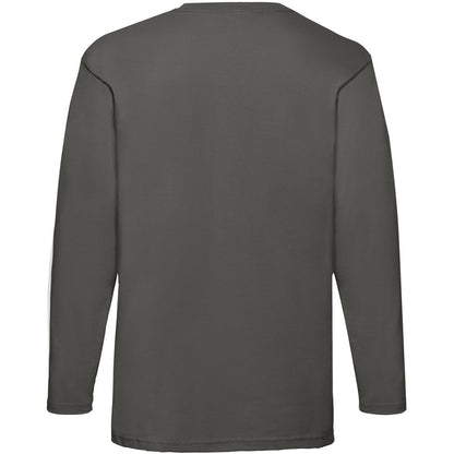 Light Graphite - Back - Fruit Of The Loom Mens Valueweight Crew Neck Long Sleeve T-Shirt