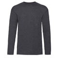 Dark Heather - Front - Fruit Of The Loom Mens Valueweight Crew Neck Long Sleeve T-Shirt
