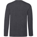 Dark Heather - Back - Fruit Of The Loom Mens Valueweight Crew Neck Long Sleeve T-Shirt