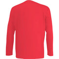 Red - Side - Fruit Of The Loom Mens Valueweight Crew Neck Long Sleeve T-Shirt