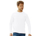 White - Back - Fruit Of The Loom Mens Valueweight Crew Neck Long Sleeve T-Shirt
