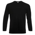 Black - Front - Fruit Of The Loom Mens Valueweight Crew Neck Long Sleeve T-Shirt