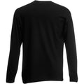 Black - Back - Fruit Of The Loom Mens Valueweight Crew Neck Long Sleeve T-Shirt