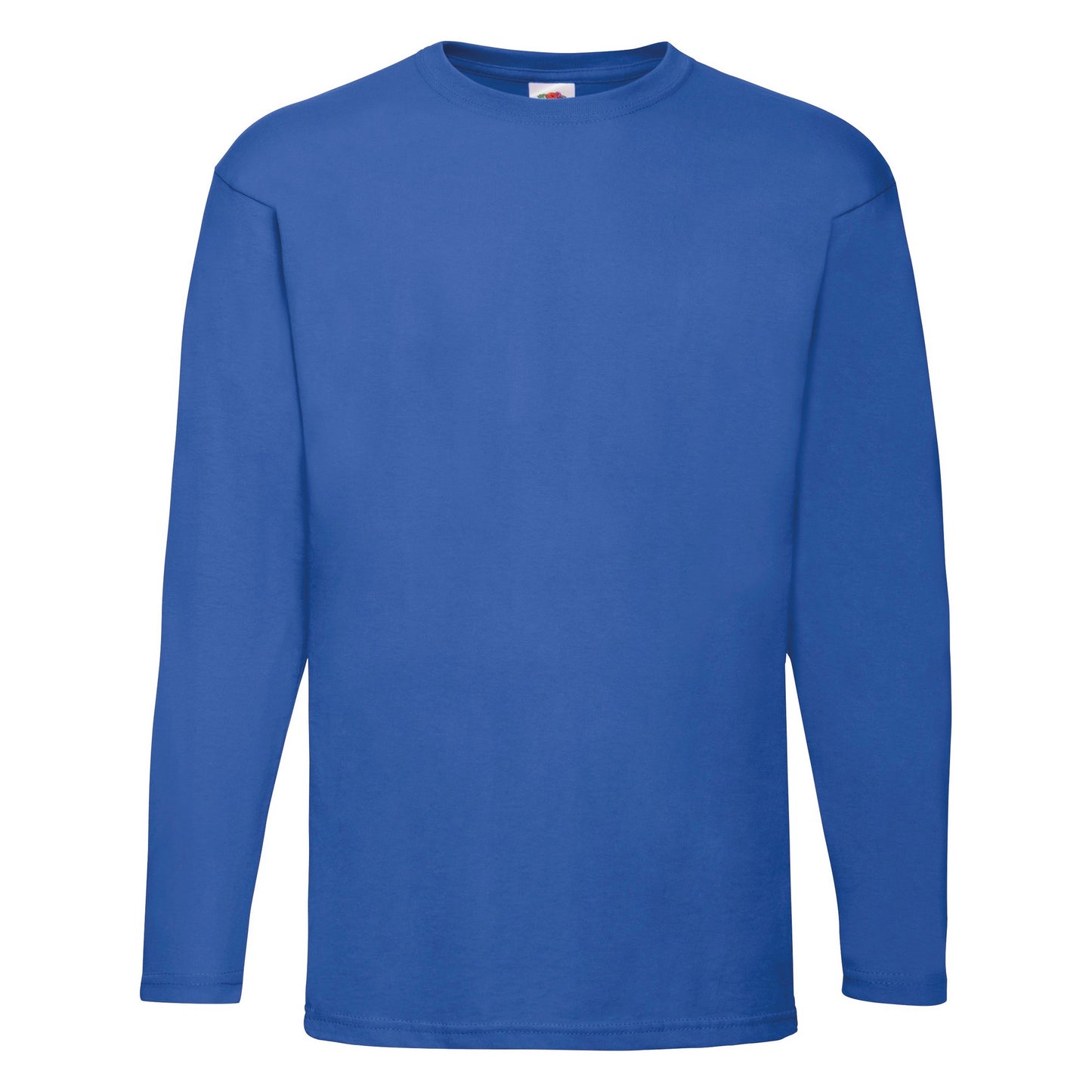 Royal - Front - Fruit Of The Loom Mens Valueweight Crew Neck Long Sleeve T-Shirt