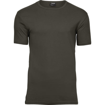 Dark Olive - Front - Tee Jays Mens Interlock Short-Sleeved T-Shirt