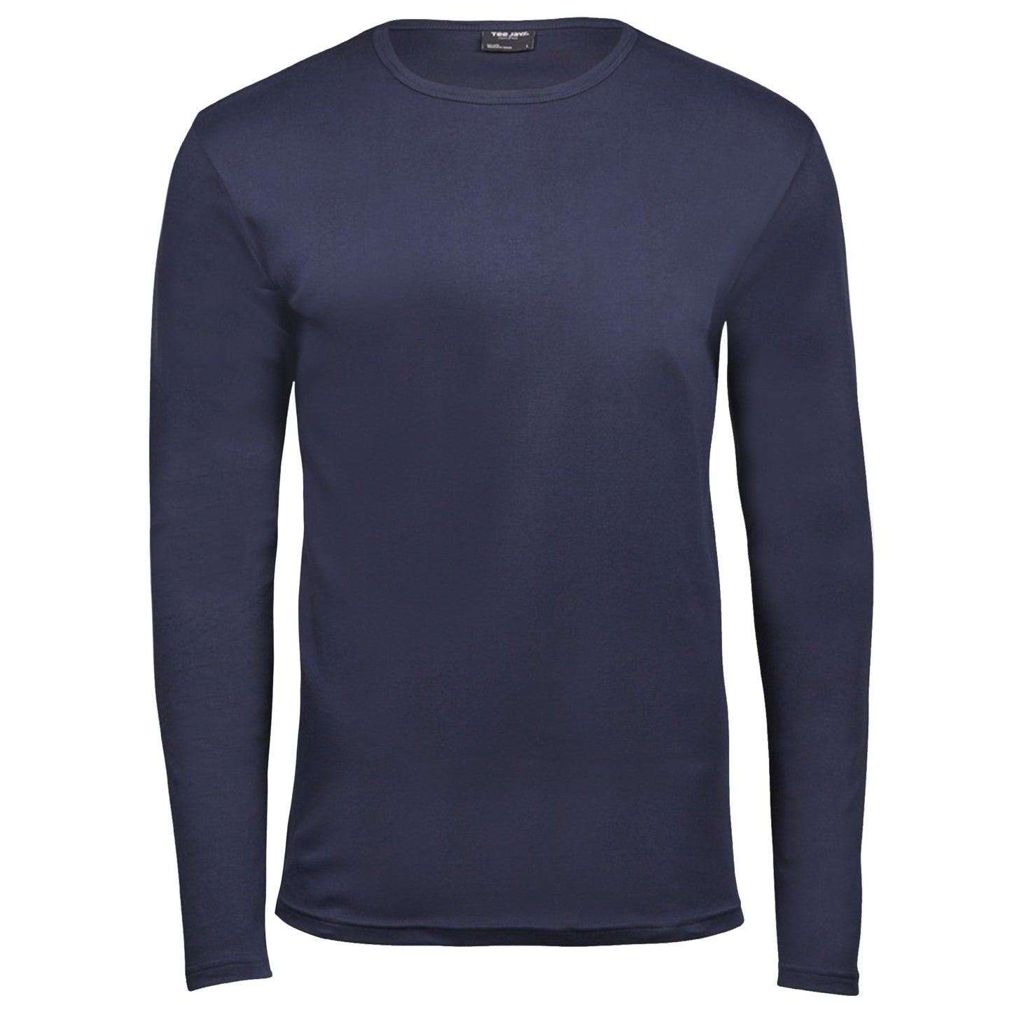 Navy Blue - Front - Tee Jays Mens Interlock Long Sleeve T-Shirt