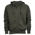 Deep Green - Front - Tee Jays Mens Full Zip Hooded Sweatshirt