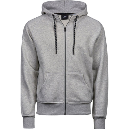Heather Grey - Front - Tee Jays Mens Full Zip Hooded Sweatshirt