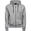 Heather Grey - Front - Tee Jays Mens Full Zip Hooded Sweatshirt