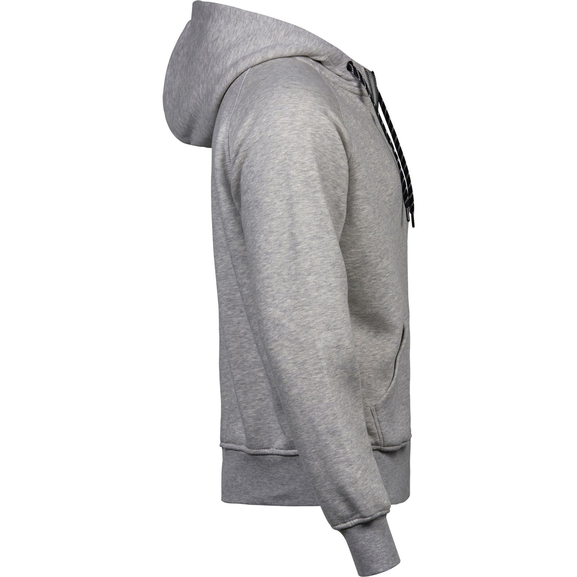 Heather Grey - Side - Tee Jays Mens Full Zip Hooded Sweatshirt