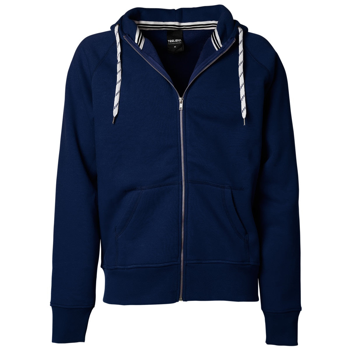 Navy Blue - Front - Tee Jays Mens Full Zip Hooded Sweatshirt