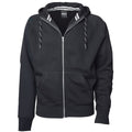 Dark Grey - Front - Tee Jays Mens Full Zip Hooded Sweatshirt