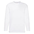White - Front - Fruit Of The Loom Mens Valueweight Crew Neck Long Sleeve T-Shirt