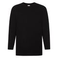 Black - Front - Fruit Of The Loom Mens Super Premium Long Sleeve Crew Neck T-Shirt
