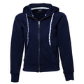 Navy Blue - Front - Tee Jays Womens-Ladies Full Zip Hooded Sweatshirt