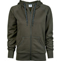 Deep Green - Front - Tee Jays Womens-Ladies Full Zip Hooded Sweatshirt