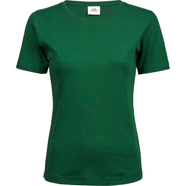 Forest Green - Front - Tee Jays Womens-Ladies Interlock Short Sleeve T-Shirt
