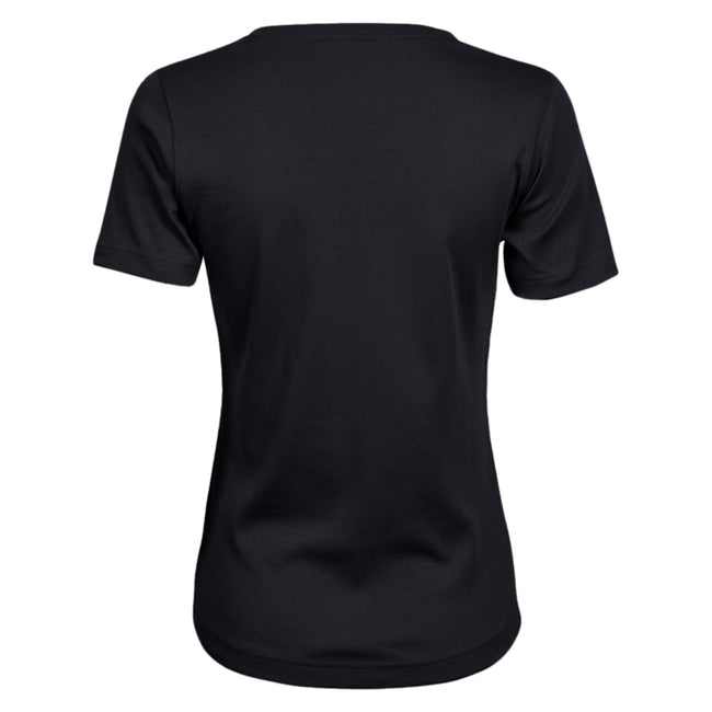 Black - Back - Tee Jays Womens-Ladies Interlock Short Sleeve T-Shirt