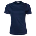 Navy Blue - Front - Tee Jays Womens-Ladies Interlock Short Sleeve T-Shirt