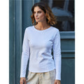 White - Back - Tee Jays Womens-Ladies Interlock Long Sleeve T-Shirt