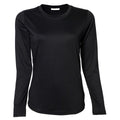 Black - Front - Tee Jays Womens-Ladies Interlock Long Sleeve T-Shirt