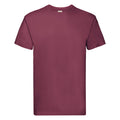 Burgundy - Front - Fruit Of The Loom Mens Super Premium Short Sleeve Crew Neck T-Shirt