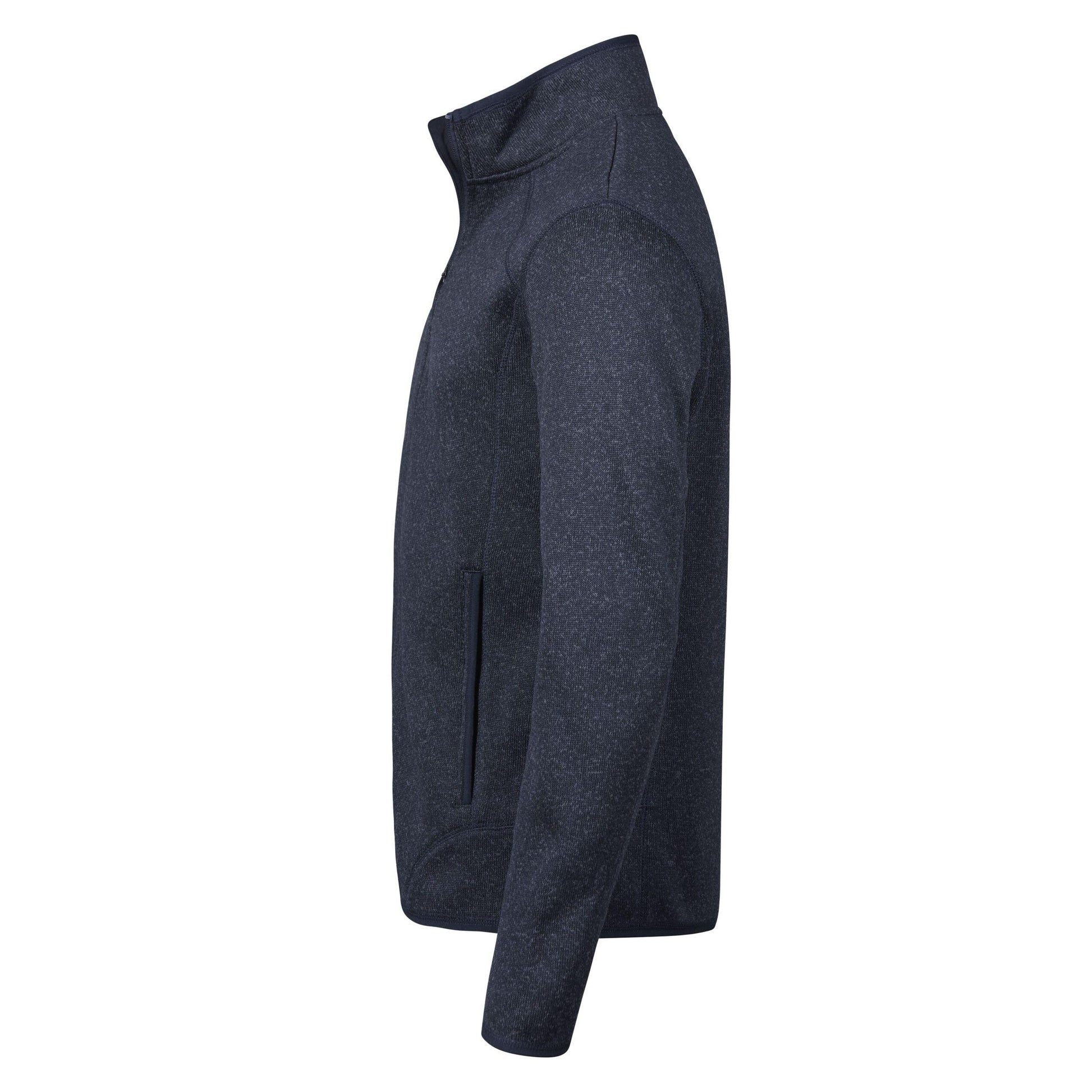 Navy Melange - Side - Tee Jays Mens Aspen Full Zip Jacket