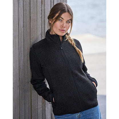 Navy Melange - Front - Tee Jays Womens-Ladies Full Zip Aspen Jacket